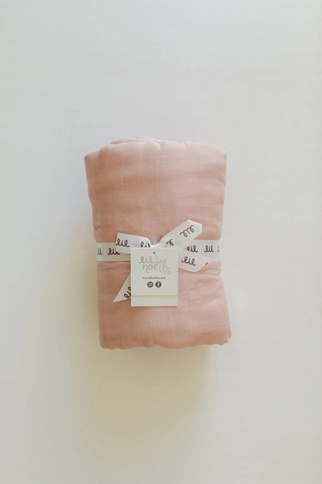 Lil North Co. Premium 8 layer Muslin Blanket - Dusty Pink - Princess and the Pea Boutique