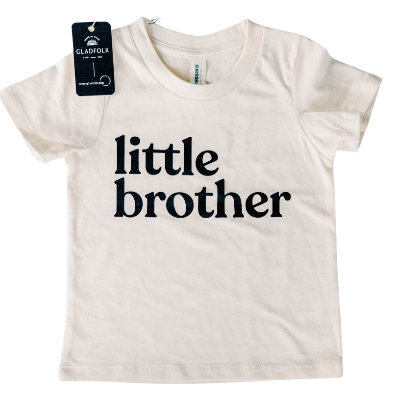 Little Brother Cream Organic Kids Tee - Princess and the Pea Boutique