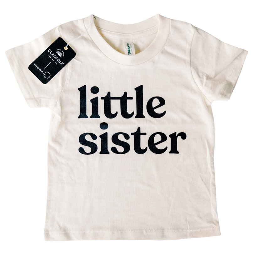 Little Sister Cream Organic Kids Tee - Princess and the Pea Boutique