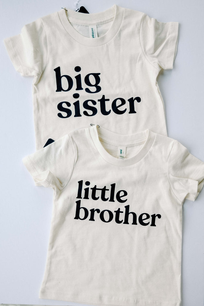 Little Sister Cream Organic Kids Tee - Princess and the Pea Boutique
