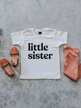 Little Sister Cream Organic Kids Tee - Princess and the Pea Boutique