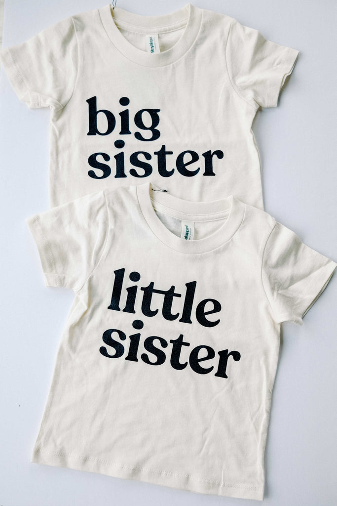Little Sister Cream Organic Kids Tee - Princess and the Pea Boutique