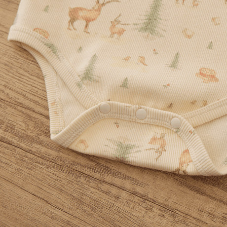 Long - sleeve Ribbed Bodysuit - Christmas Print - Princess and the Pea Boutique