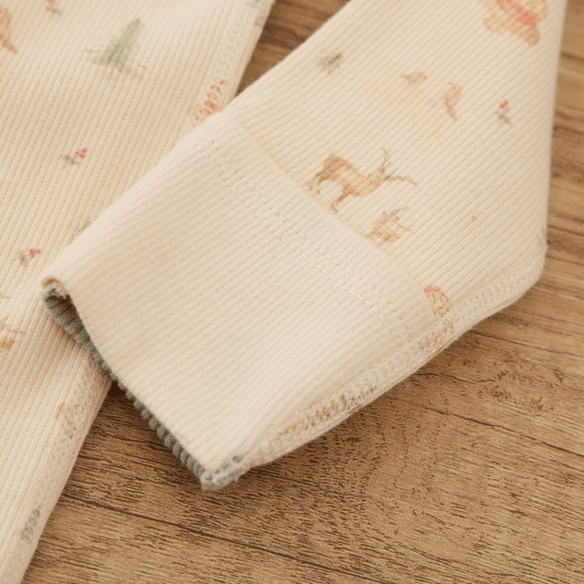 Long - sleeve Ribbed Footie Romper - Christmas Print - Princess and the Pea Boutique