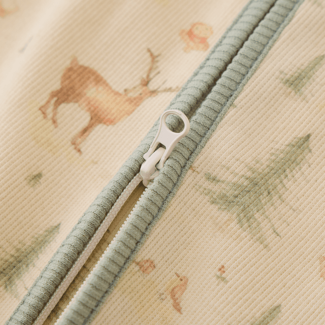 Long - sleeve Ribbed Footie Romper - Christmas Print - Princess and the Pea Boutique