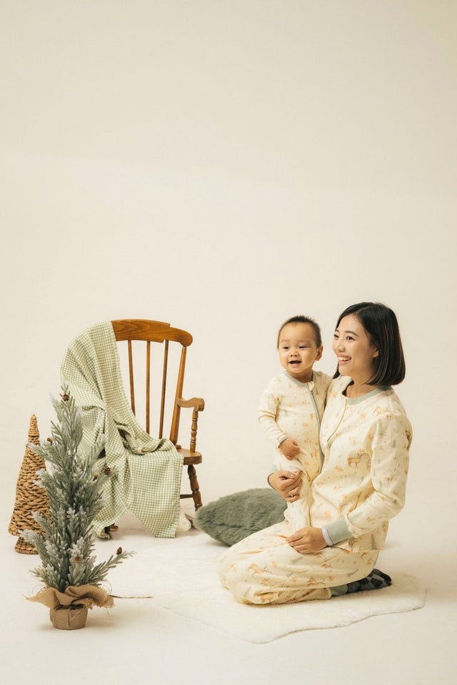 Long - sleeve Ribbed Footie Romper - Christmas Print - Princess and the Pea Boutique