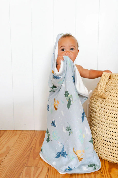 Loulou Lollipop Hooded Towel Set -Magical Dragons - Princess and the Pea Boutique