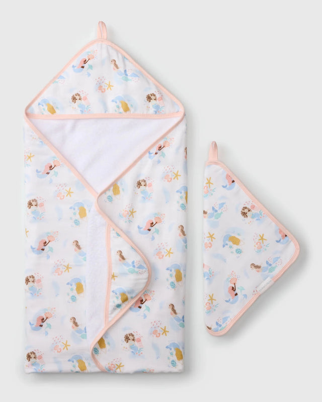 Loulou Lollipop Hooded Towel Set - Mermaids - Princess and the Pea Boutique