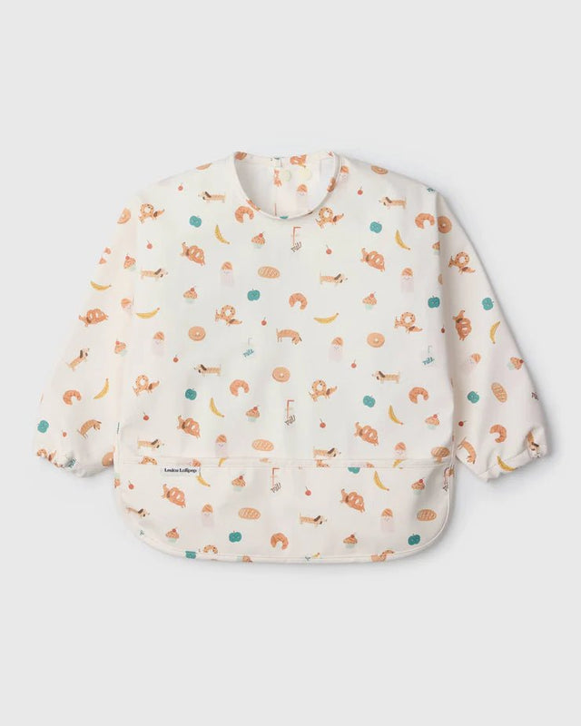 Loulou Lollipop Long Sleeve Bib - French Breakfast - Princess and the Pea Boutique