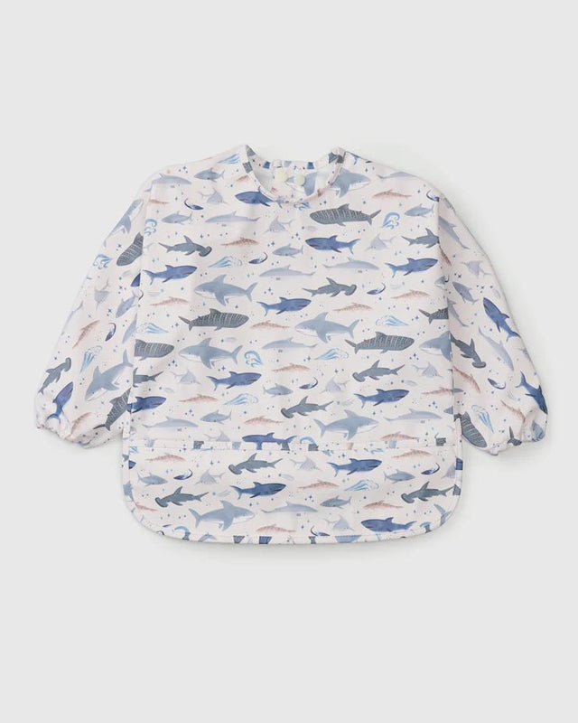 Loulou Lollipop Long Sleeve Bib - Sharks - Princess and the Pea Boutique