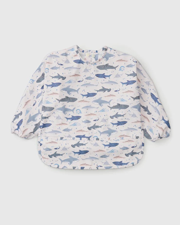 Loulou Lollipop Long Sleeve Bib - Sharks - Princess and the Pea Boutique