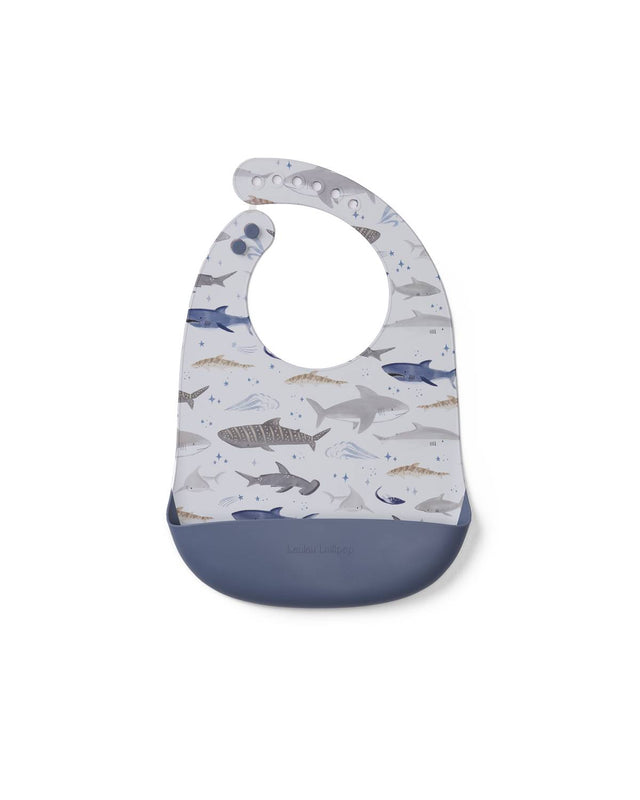 Loulou Lollipop Silicone Bib Printed - Sharks - Princess and the Pea Boutique