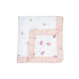 Lulujo Classic Muslin 3ply Quilt - Daisies & Strawberries - Princess and the Pea Boutique