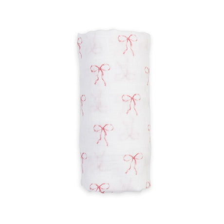 Lulujo Cotton Muslin Swaddle - Bows - Princess and the Pea Boutique