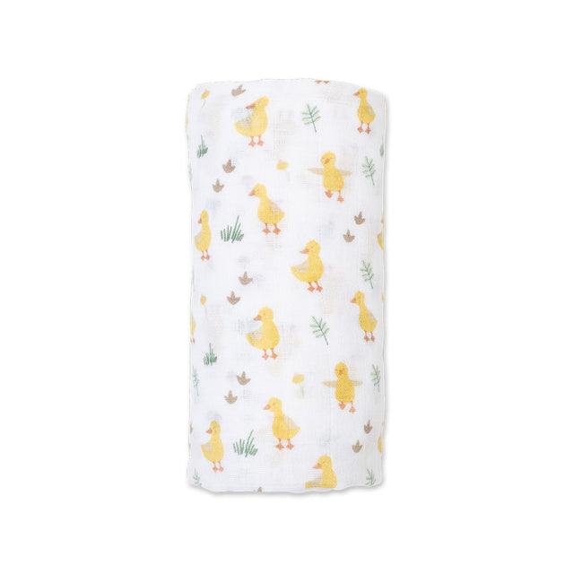 Lulujo Cotton Muslin Swaddle - Duck - Princess and the Pea Boutique