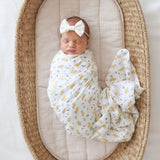 Lulujo Cotton Muslin Swaddle - Duck - Princess and the Pea Boutique
