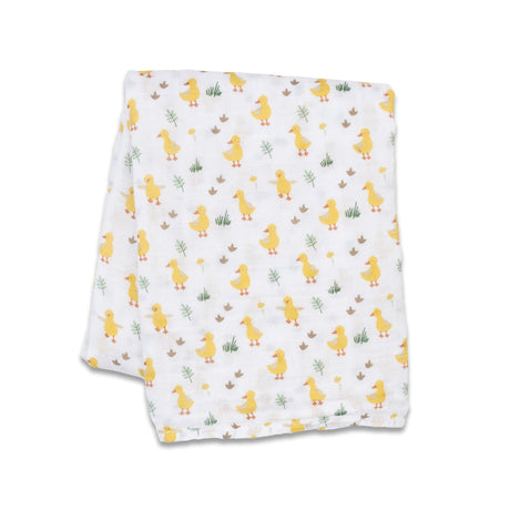 Lulujo Cotton Muslin Swaddle - Duck - Princess and the Pea Boutique
