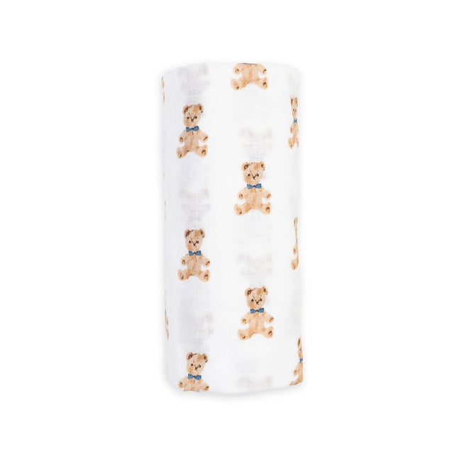 Lulujo Cotton Muslin Swaddle - Vintage Bear - Princess and the Pea Boutique