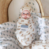 Lulujo Cotton Muslin Swaddle - Vintage Bear - Princess and the Pea Boutique