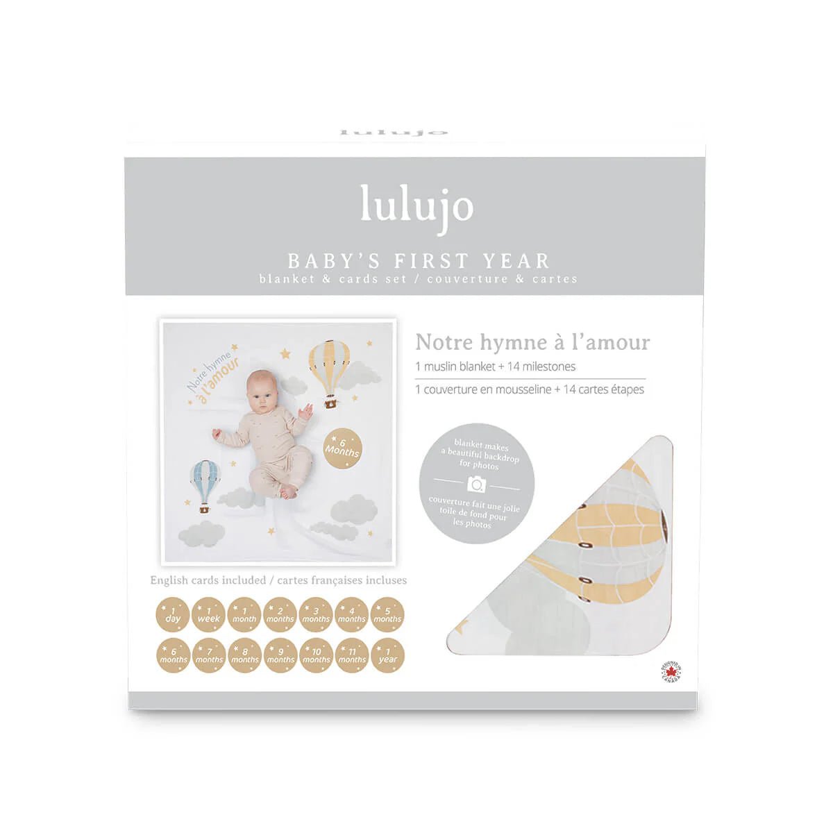 Lulujo Milestone Blanket Notre Hymne a L'amour - Princess and the Pea Boutique