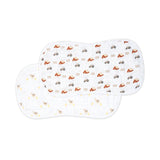 Lulujo Muslin Burp Cloths Burp Cloths - 2pk Barnyard+ Hen and Chicks - Princess and the Pea Boutique