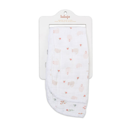 Lulujo Muslin Burp Cloths Burp Cloths - 2pk Kitty+Flower - Princess and the Pea Boutique