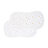 Lulujo Muslin Burp Cloths Burp Cloths - 2pk Kitty+Flower - Princess and the Pea Boutique