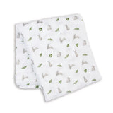 Lulujo Muslin Swaddle - Bunnies - Princess and the Pea Boutique