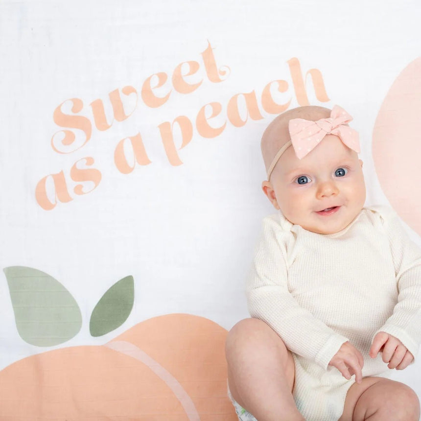 Lulujo Sweet as a Peach - Milestone Blanket - Princess and the Pea Boutique