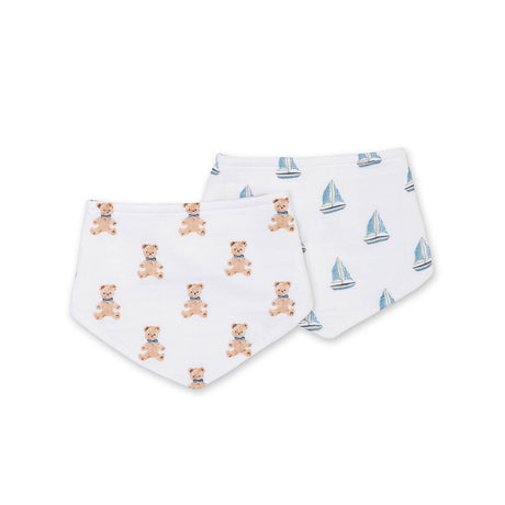 Lulujo Vintage Bears & Sailboats - Bandana Bibs - Princess and the Pea Boutique