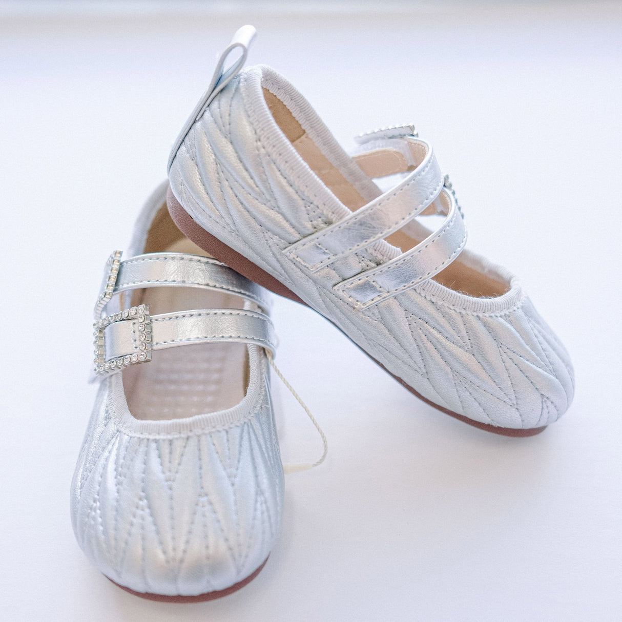 Luna Luxe Double - Strap Mary Jane – Silver - Princess and the Pea Boutique