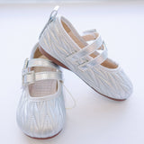 Luna Luxe Double - Strap Mary Jane – Silver - Princess and the Pea Boutique