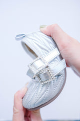 Luna Luxe Double - Strap Mary Jane – Silver - Princess and the Pea Boutique