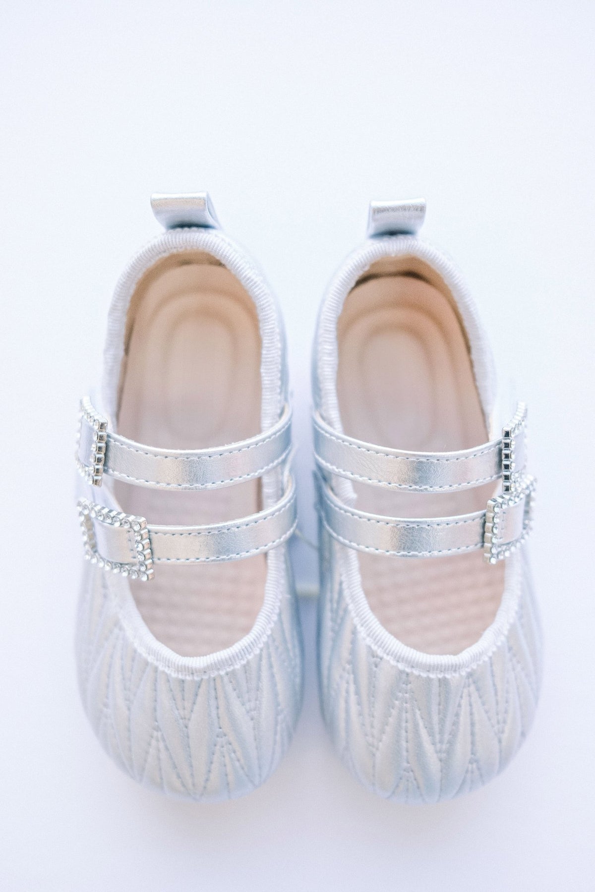 Luna Luxe Double - Strap Mary Jane – Silver - Princess and the Pea Boutique