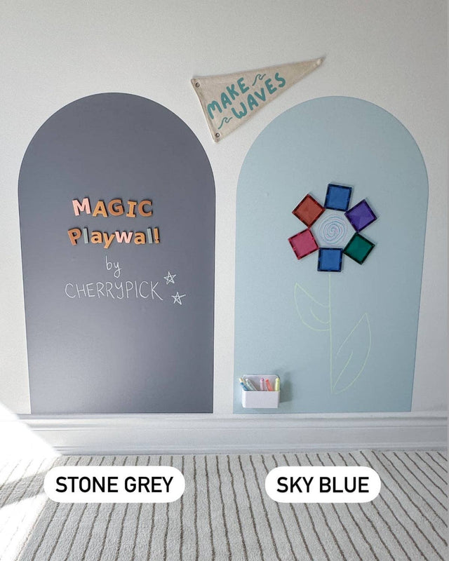 Magic Playwall - Arch Magnetic Wall Decal for Kids: Stone Grey - Princess and the Pea Boutique