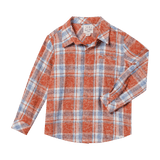 Me & Henry ATWOOD woven shirt rust/blue washed plaid - Princess and the Pea Boutique
