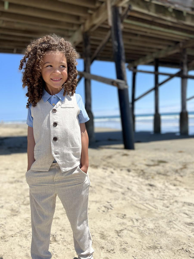 Me & Henry CHARLES Woven Pants - Cream - Princess and the Pea Boutique