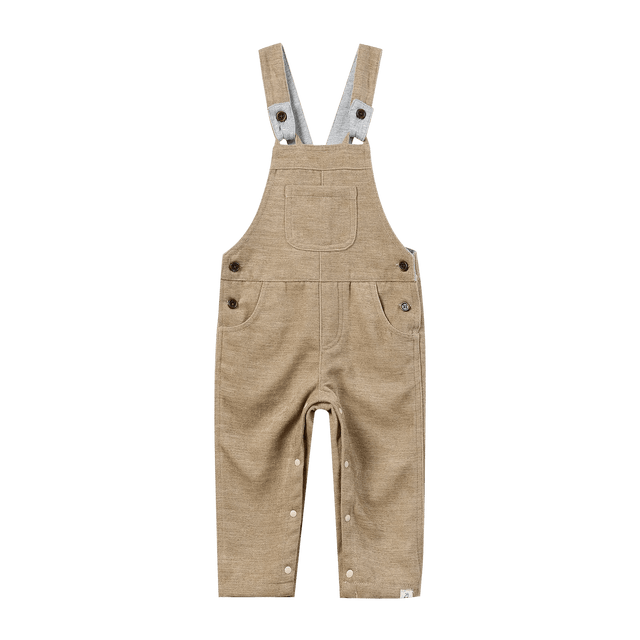 Me & Henry GENTRY Beige Moleskin Woven Overalls - Princess and the Pea Boutique