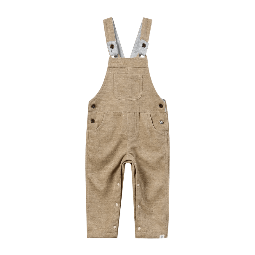 Me & Henry GENTRY Beige Moleskin Woven Overalls - Princess and the Pea Boutique