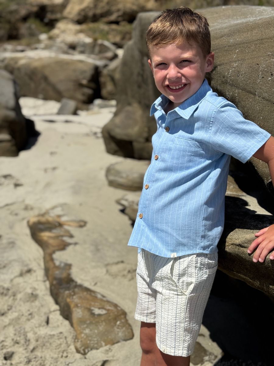 Me & Henry NEWPORT Woven shirt - Chambray stripe - Princess and the Pea Boutique