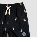 Miles the Label Pineapple Print on Black Swim Trunks - Princess and the Pea Boutique