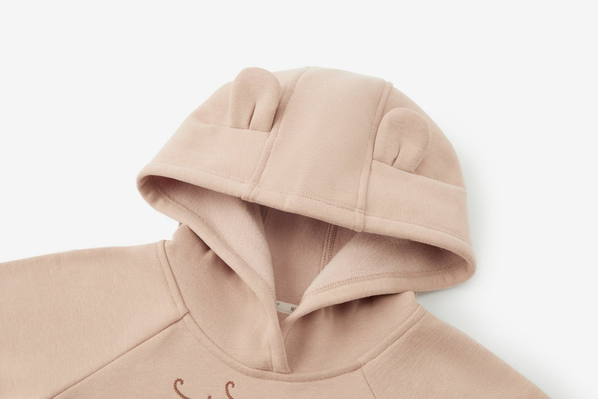 Milkbarn Bear Ear Hoodie Dusty Rose - Princess and the Pea Boutique
