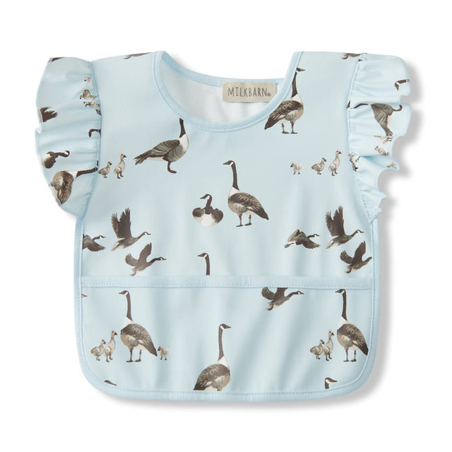 Milkbarn Goose Ruffle Pocket Bib - Princess and the Pea Boutique