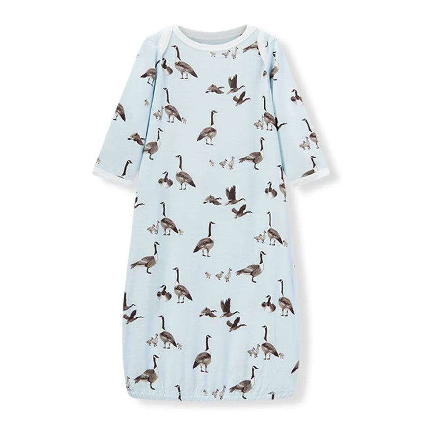Milkbarn Luxe Stretch NB Gown & Hat Set Goose 0 - 3M - Princess and the Pea Boutique