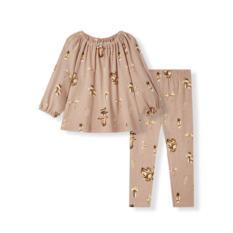 Milkbarn Organic Cotton Dress and Legging Set Mushroom - Princess and the Pea Boutique