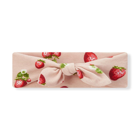 Milkbarn Organic Cotton Knotted Headband Strawberry 0 - 6M - Princess and the Pea Boutique