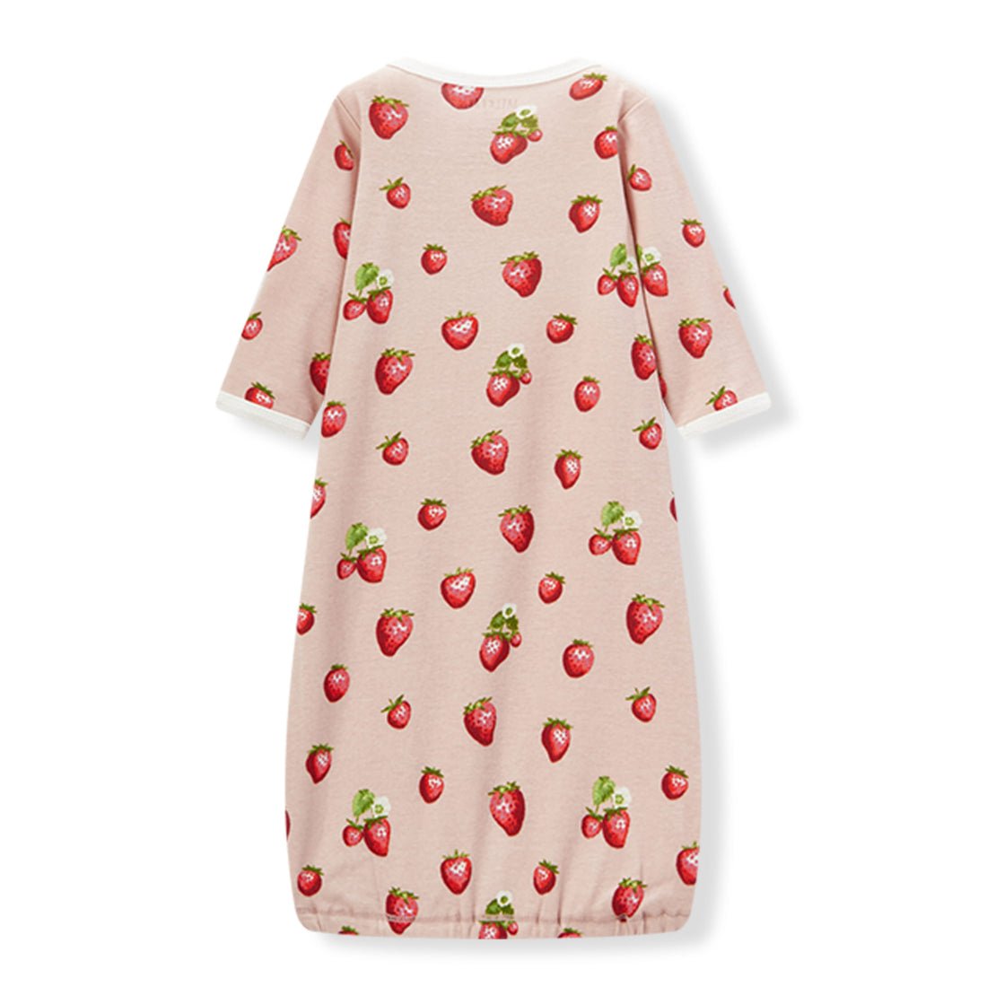 Milkbarn Organic Cotton NB Gown & Hat Set Strawberry 0 - 3M - Princess and the Pea Boutique
