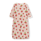 Milkbarn Organic Cotton NB Gown & Hat Set Strawberry 0 - 3M - Princess and the Pea Boutique