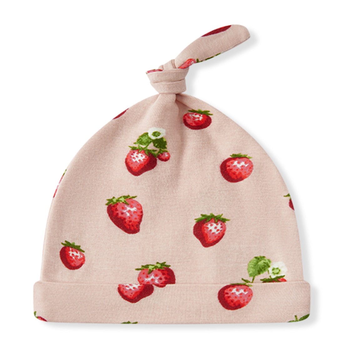 Milkbarn Organic Cotton NB Gown & Hat Set Strawberry 0 - 3M - Princess and the Pea Boutique