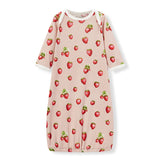 Milkbarn Organic Cotton NB Gown & Hat Set Strawberry 0 - 3M - Princess and the Pea Boutique
